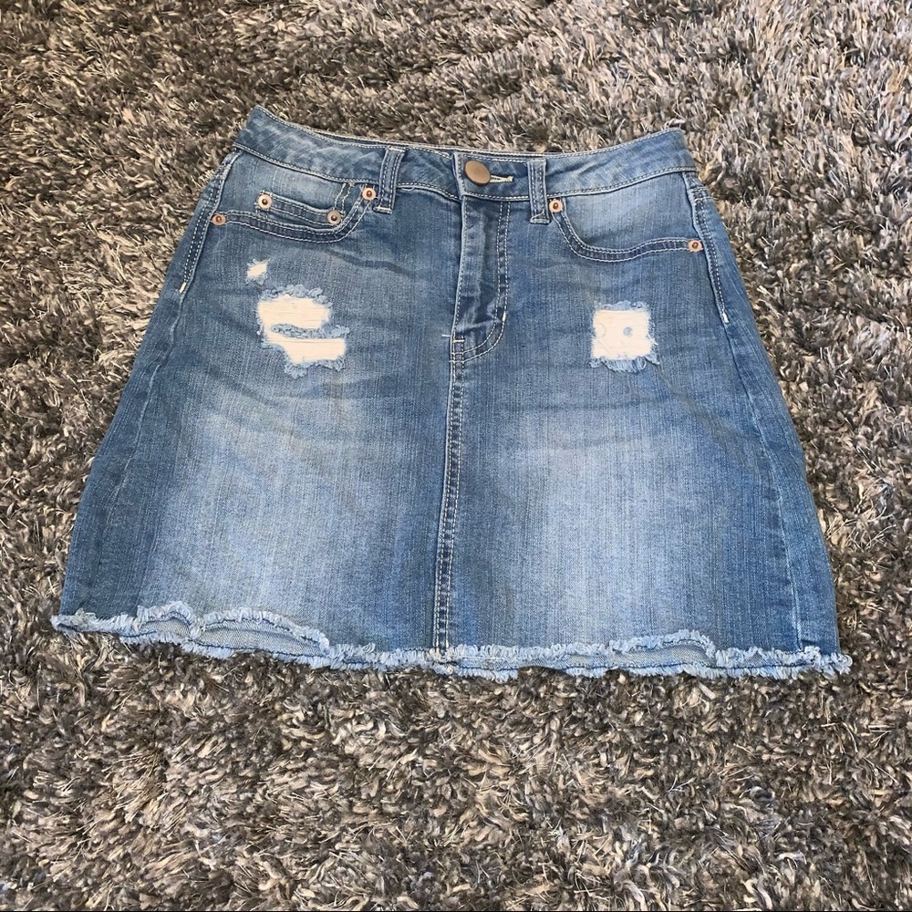 Distressed Denim skirt